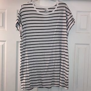 Black and white striped t shirt dress